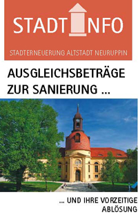 Durch Klick zum Infoflyer "Ausgleichsbeträge zur Sanierung" Titelseite des Infoflyers "Ausgleichsbeträge zur Sanierung"