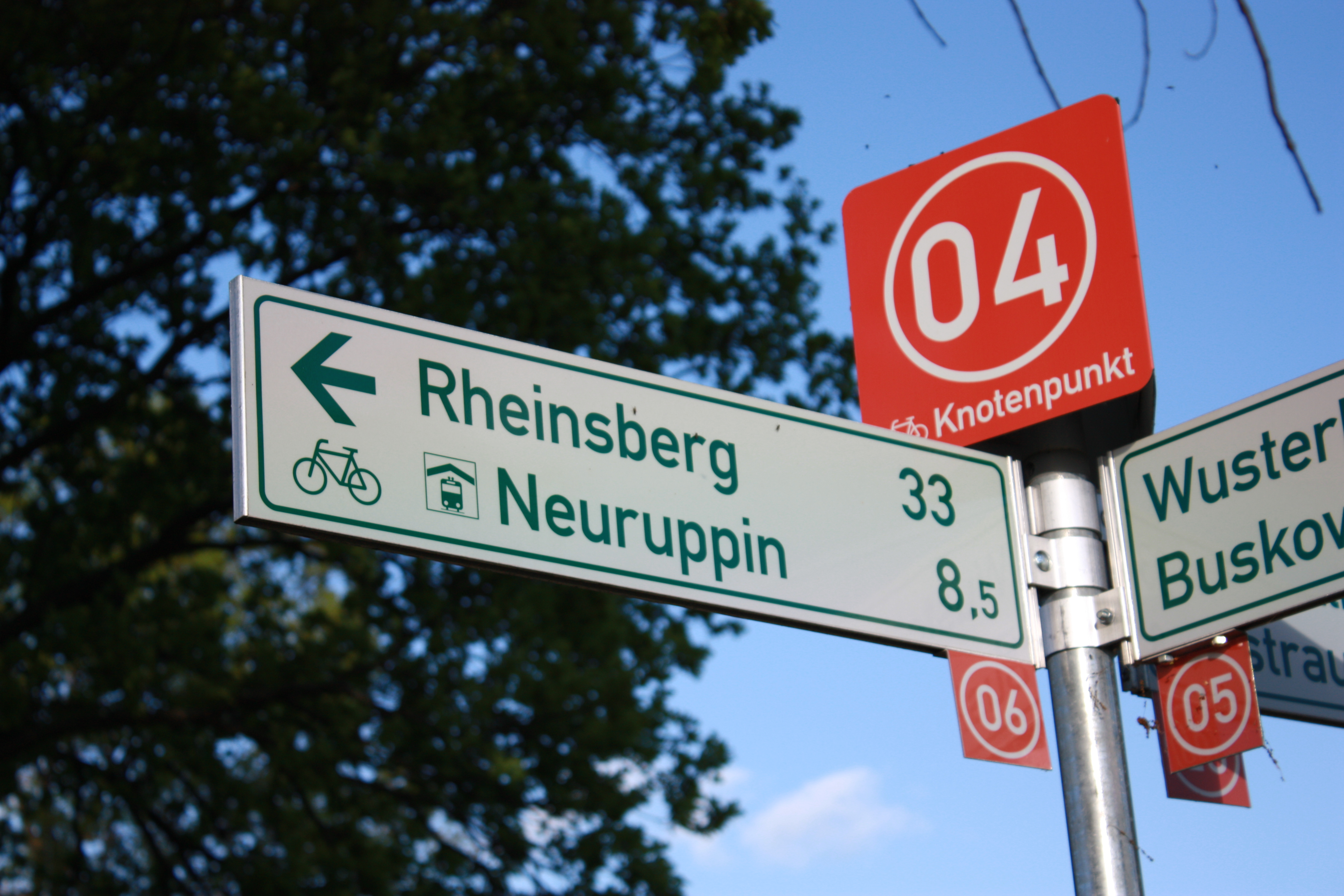 Beispiel für einen Knotenpunktwegweiser