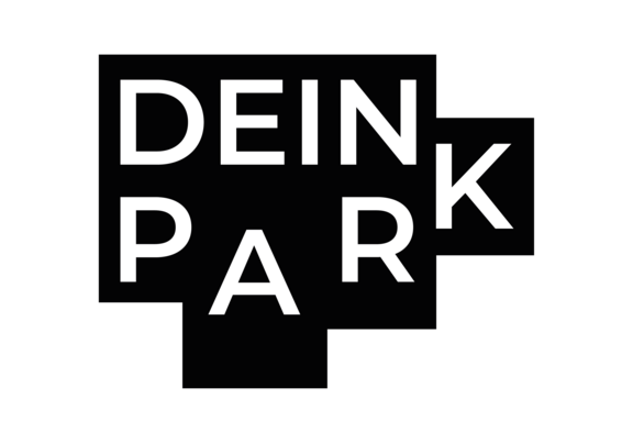 Logo mit dem Text „DEIN PARK“ in großen, weißen Buchstaben auf schwarzem Hintergrund.