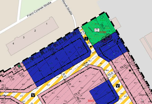 Ausschnitt der Karte zum Baulandkataster im Geoportal Ausschnitt der Karte zum Baulandkataster im Geoportal
